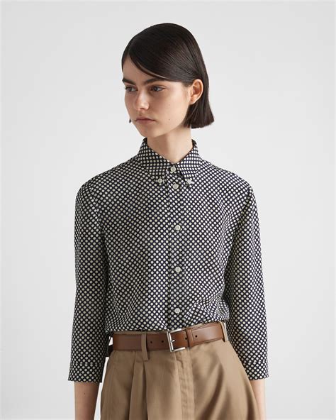 prada polka dot shirt|Navy Marocain Polka.